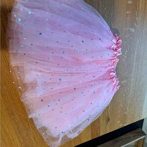 Pink Tulle Skirt with Glitter Stars